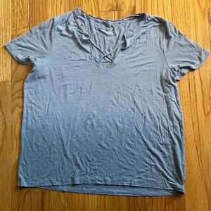 American Eagle Outfitters Striped Short Sleeved Shirt